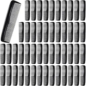 Didaey 50 Pcs Pocket Combs for Men 5'' Wide Fine Teeth Professional, Black