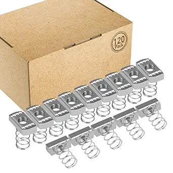 Strut Channel Nuts 1/2"-13 with Standard Spring, 9mm Thickened Spring Channel Nuts with Thickened Zinc Plated for Strut Channel (120 Pcs)