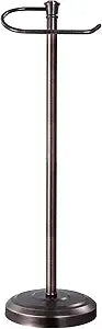 Bronze Toilet Paper Holder Free Standing, 25" H 304 Stainless Steel Toilet Paper Stand for BathroomWeighted Base Floor Tissue Roll Holder,Toilet Roll Stand