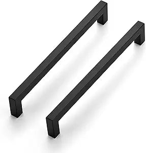 Ravinte 18 Pack 8 Inch Square Cabinet Handles - Matte Black Pulls for Kitchen Drawers and Cabinets - Hardware for Cupboards
