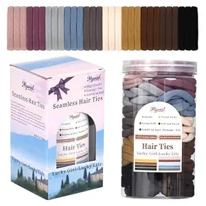 100 PCS Nylon Hair Ties No Damage, 2 Inch(5CM) Thick Hair Bands for Women's