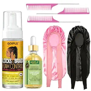 Braid Foam Control Mousse for Braids, Twist, Locs - No Flake, Moisturizing Mousse with Rosemary Oil for Hair Growth - Easy to Apply with Sleep Bonnets