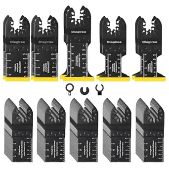 Oscillating Saw Blades, Diagtree 115PCS Titanium Oscillating Multitool Blades for Metal, Wood and Plastic, fit Dewalt Milwaukee Ryobi Fein Dremel Bosch Rockwell M Kita Porter(Titanium, 115)