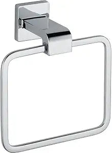 Delta Hand Towel Holder | Square Polished Chrome Ring for Hanging Towels in Kitchen, Bathroom | Ara Accessories