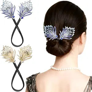 2 Pcs Bun Maker Crystal Hair Bun Maker French Twist Hair Disk for Women
