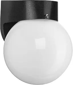 Progress Lighting Outdoor Wall Light, Acrylic Globe, Black