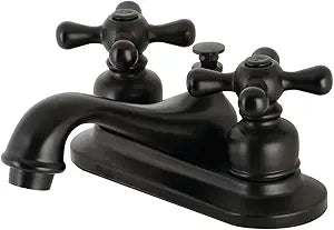Kingston Brass KB600AX Restoration 4 in. Centerset Bathroom Faucet, Matte Black, 6.63 x 4.5 x 2.88