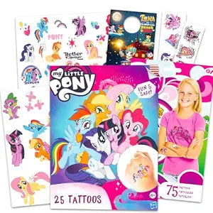 100 Pcs My Little Pony Temporary Tattoos for Girls Bundle