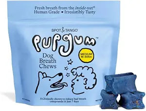 Spot & Tango PupGum Dog Dental Chews for Fresh Breath & Clean Teeth  Clinically Proven Ingredients  Human-Grade, Vet-Developed Daily Dental Treats for Dogs 16-40lbs  14 Chews  Made in USA