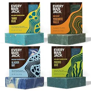 Every Man Jack Body Bar Soap for Men, Cold Plunge Variety Pack, 5oz (4pk)