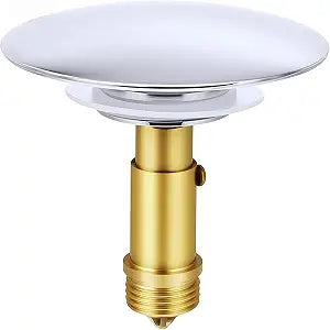 Pop Up Click Clack Sprung Plug Stopper,Basin Sink Clicker Pop Up Bolt,Sink Drain Stopper Click Clack Brass Spring Plug Replacement for Most Bathroom Sinks,Tubs,and Basin Drains 66mm(Golden)