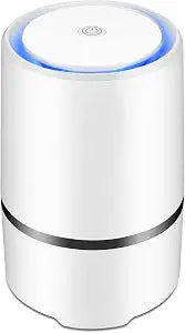 Air Purifier Small Portable Air Cleaner for Bedroom with HEPA Filter, Upgraded Low Noise Home Air Purifiers (White)