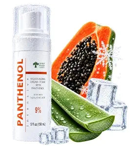 9% Panthenol Moisturizing Cream-Foam Spray with Aloe & Hyaluronic Acid | Soothing Daily Moisturizer for Dry & Sensitive Skin | After Sun & Redness Relief | Skin Barrier Care for Face & Body | 5 fl oz