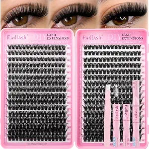 FADLASH Lash Clusters Kit 60D+80D Natural Eyelash Clusters D Curl 10-18mm