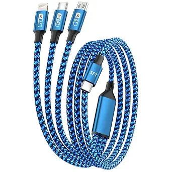 100W USB C Multi Charging Cable 3 in 1 Fast USB C Cable with E-Mark Chip