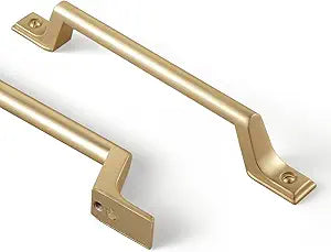 Goo-Ki 6 Pack Champagne Bronze Cabinet Handle Drawer Pulls - 5"(128mm) c-c Gold Modern Bar Handles Pull Kitchen Hardware for Dresser Cupboard Bathroom Wardrobe, 9592CB-128