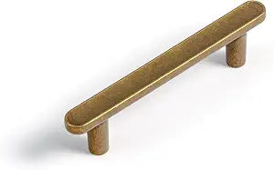 Goo-Ki Antique Brass Cabinet Pulls - 6 Pack 3" Hole Center Classic Curvature Handles Timeless Appeal Meets Modern Functionality for Kitchen Drawer Improvement