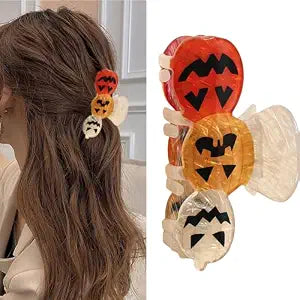 Pumpkin Hair Clip for Women,Halloween Hair Claw Clips,Cute Pumpkin Barrette Jaw Clamp Girl Hair Accessories for Halloween Cosplay Festival Gift Party Supplies (Orange)