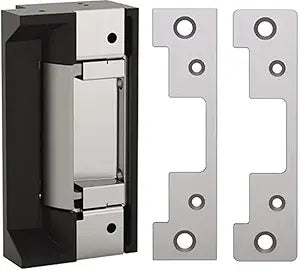 HES 5000C-12/24D-630 Series 5000C Universal Electric Strike Complete Pac for Latchbolt Locks, Satin Stainless Steel, Dual Voltage 12/24 VDC/VAC, Includes the 501 and 501A Faceplates