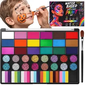 Face Painting Kit for Kids, 42 Colors Professional Face Paint Makeup Kit