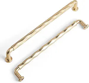 Goo-Ki 12.6 Inch(320mm) Champagne Bronze Cabinet Pulls with Twisted Wave Design-6 Packed Affordable Luxury Zinc Alloy Drawer Hardware in Modern Style
