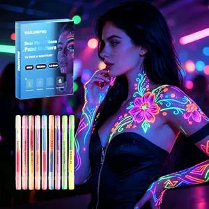 18 Colors Glow in the Dark Face Body Paint,Neon Face Body