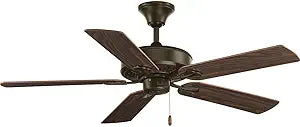 Progress Lighting AirPro Collection 52" Five-Blade Performance Fan,Bronze