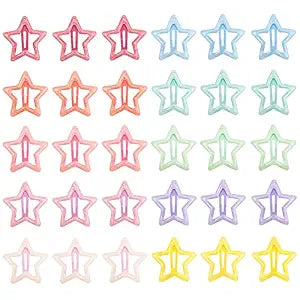 30 PACK Star Snap Hair Clips Non-slip Toddlers Colorful Cute Lovely Metal Hair Barrettes Hair Accessories for Women Girls (Style 4)