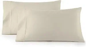 Linen Closet Luxury Cotton 600 Thread Count Performance Cotton King Pillowcases, Set of 2, Ivory