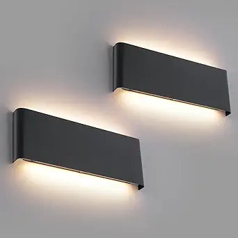 Mille Lucciole 11"Modern LED vanity light,15W Dimmable 5 CCT (3000K-6500K) Adjustable Wall Lamp,Up and Down Wall Lighting,Indoor Wall Sconce for Bedroom,Staircase,Hallway,Dressing Table, 2 PackBlack