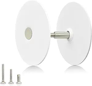 Door Hole Cover Plate 2-5/8 Inch, White Metal, 1 Pack