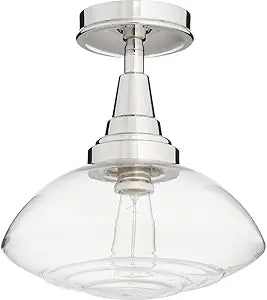 Quorum 3240-13-62 Contemporary Modern One Light Ceiling Mount in Polished Nickel Finish,