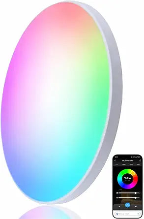 Smart LED Ceiling Light, RGB+CCT 16M Colors, Bluetooth, 20W 300mm