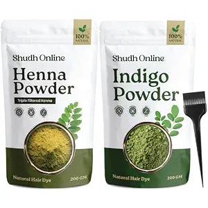 Homeda Organic Henna & Indigo Powder Hair Dye - Chemical Free Natural, 14oz
