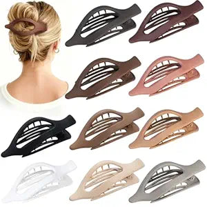 Sisiaipu 10 Pcs Flat Hair Clips for Women French Concord Claw Clips for Thick and Thin Hair Claw Clips Duck Billed Barrettes Hair Accessories for Women and Girls (Basic)