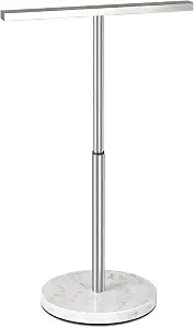 STWWO Hand Towel Stand, 11~18.8IN Adjustable Marble Base Brushed Nickel