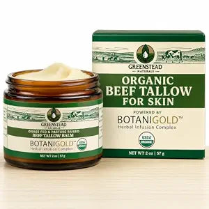 USDA Organic Beef Tallow for Skin - Herbal-Infused, No Added Fragrance, 2oz