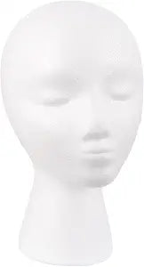MapofBeauty Styrofoam Wig Mannequin Head DIY Foam Stand Wig Head (White)