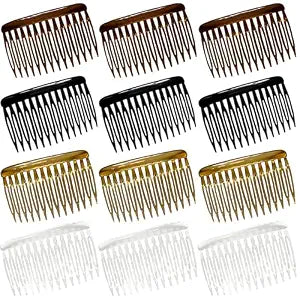 French Hair Combs Clips Decorative Side Hair Combs for Women Accessories for Fine Thin Curly Wavy Hair with 14 Teeth, Good for Bridal Wedding Veil Half-up Updos Buns Section 12 Pack