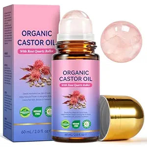 Organic Castor Oil Roll On (2.0 Fl Oz), Pure Cold-Pressed Moisturizing Oil