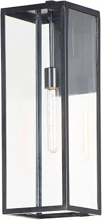 Maxim Lighting Catalina 1-Light Outdoor Wall Light | Dark Bronze Aluminum Finish | Clear Glass Shade | Industrial Outdoor Light Fixture | Ideal for Porches, Patios & Garages | Dimmable | 30094CLDBZ
