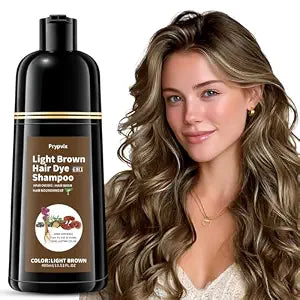 Light Brown Hair Dye Shampoo, 3 IN 1 Semi-Permanent Color Shampoo