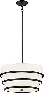 Minka Lavery 2443-66A Cascade Pendant, 3-Light, 180 Total Watts, 18-in H x 22-in W, Coal Black
