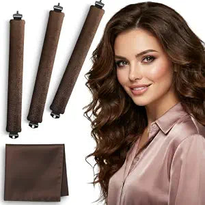 VISOFO Heatless Curls Overnight, Rods for Blowout Look, 3 Set, Brown