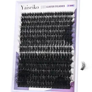Yaiseiko 280Pcs 80D Wispy Lash Clusters 8-18MM Plant Fiber Individual Lashes D Curly Eyelash Extensions DIY Cluster Lashes