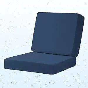 Deep Seat Patio Cushions Set, 19x19 Inch Waterproof & Fade Resistant Outdoor Chair Cushions, Thick Padded Replacement Sofa Cushions for Garden Yard Furniture