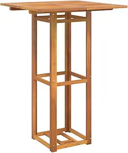 vidaXL Bistro Table Natural Solid Acacia Wood Tall Simple Square