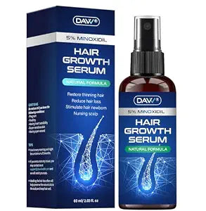 5% Minoxidil for Women and Men: Minoxidil Spray - Minoxidil for Men Hair - Hair Growth Products - Hair Growth Serum with Rosemary - Extra Strength Hair Loss Solution - Faster Stronger Thicker - 60ml