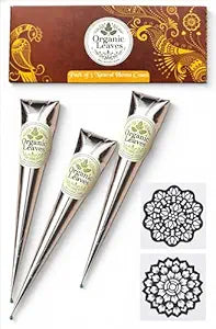 Henna Cones 3 × 30 g Pack | Made from 100% Natural Henna Leaves | Ready-to-Use, Pre-Filled Cones | 5-Stage Filtered for Rich, Long-Lasting Color | Chemical-Free & Premium Quality