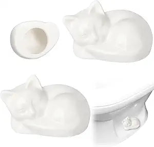 Wonderjune 2 Pack Toilet Bolt Cover Decorative Cat Bathroom Decor, White